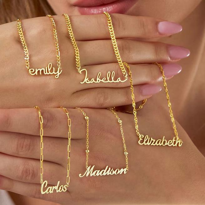 Personalized Multiple Name Pendant Necklace, Stainless Steel Custom Name Necklace, Unique Mother's Day Gift for Women