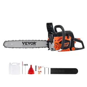 VEVOR 62 cc Gas Chainsaw, 20 inch Gas Powered Chainsaw, 3.8 HP Power Chain Saw with Non - Slip Handle, Gas - Powered Chainsaws with Dual Fuel Tanks, For Wood Cutting, Tree Trimming, and Land Clearing