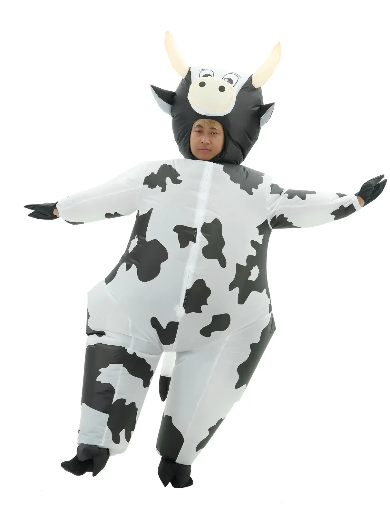 Inflatable Cow Costume for Adults, Funny Blow Up Polyester Cow Suit, Animal Cosplay for Halloween Party, Carnival Festival