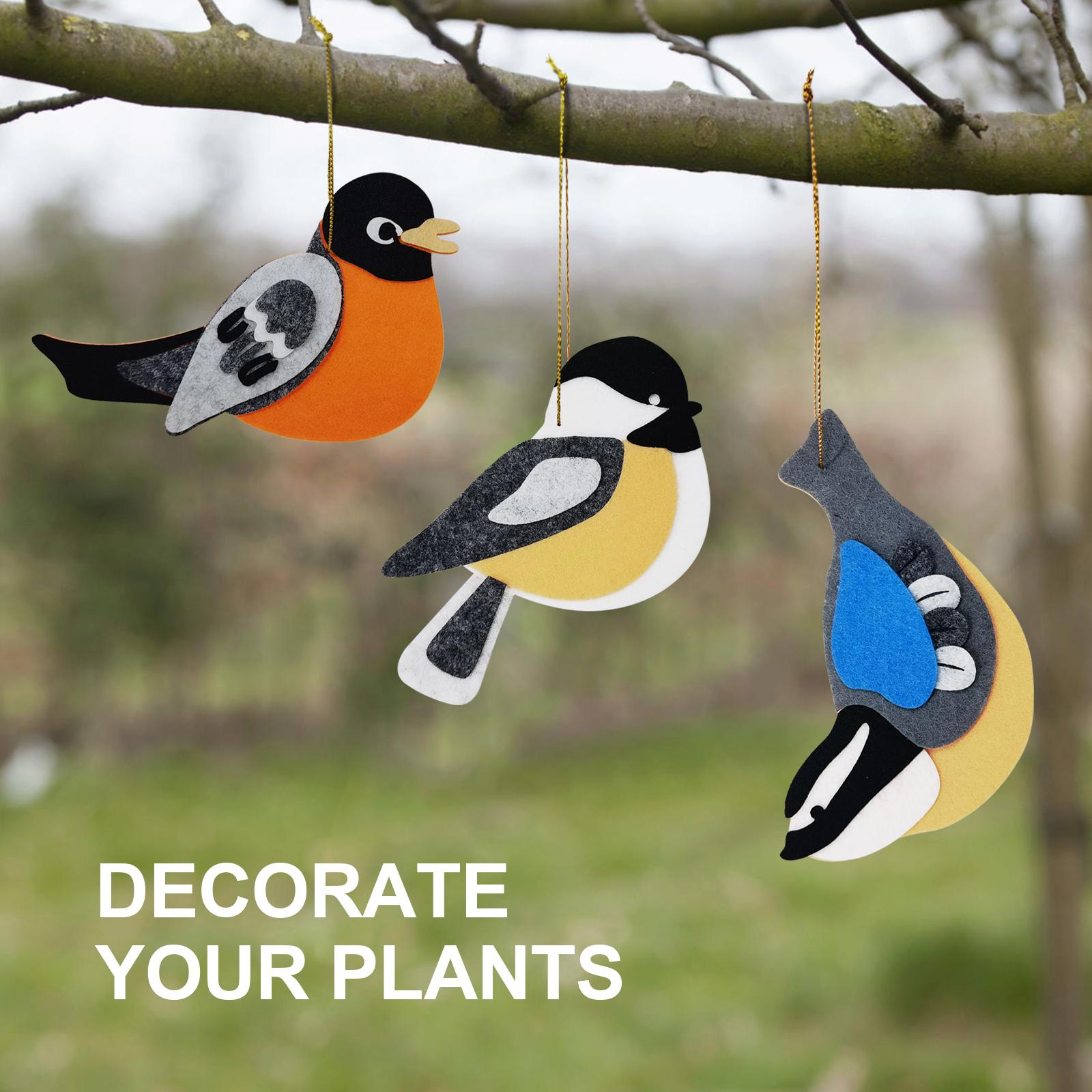 Bird Ornament Garden Branch Decoration Cartoon Felt Fabric Colorful Bird Balcony Window Decoration