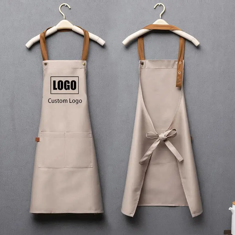 Adult Waterproof Apron - Custom Embroidery, Printed Logo, Signature Design, Pockets, Waist Bag for Home Kitchen Chefs, With Pocket, Custom Print Aprons, Anti-Fluid Aprons
