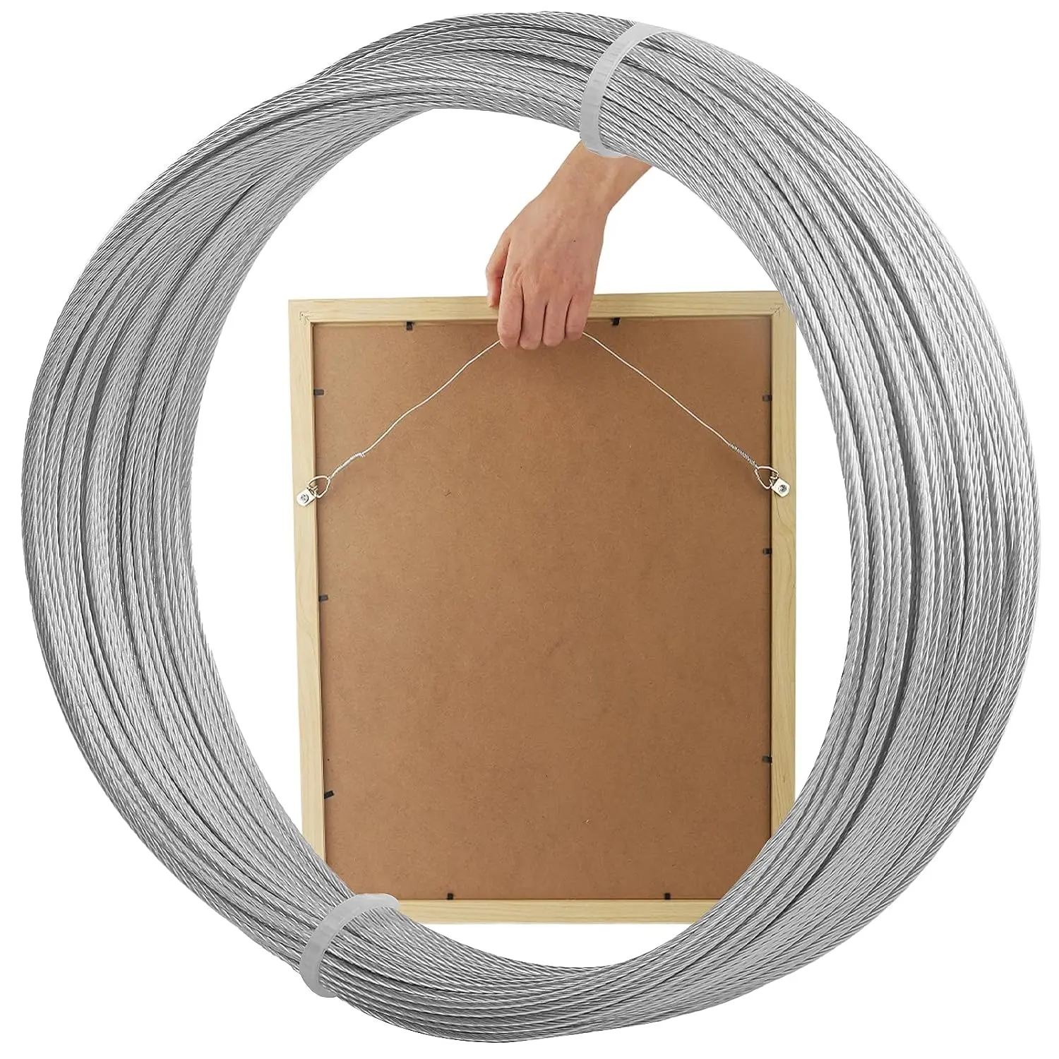 Picture  Wire, 100  Picture Frame Wire for Wall Frames, Canvas Paintings, Holiday Decor, Artwork,Garden Frames,Patio Decor, Photos, Supports Up to 30lbs
