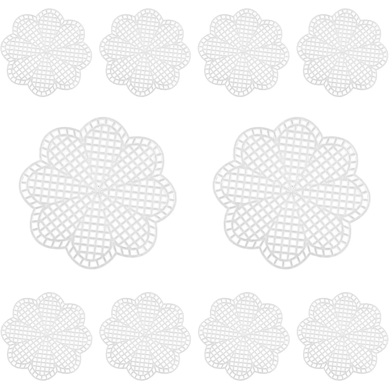 10 count 7 Count 3 inch Mesh Plastic Canvas Flower Sheets, Blank Needlepoint Canvas for Embroidery, White   Plastic Mesh for DIY, Crochet Projects, Yarn Crafting, Knit, Needlework