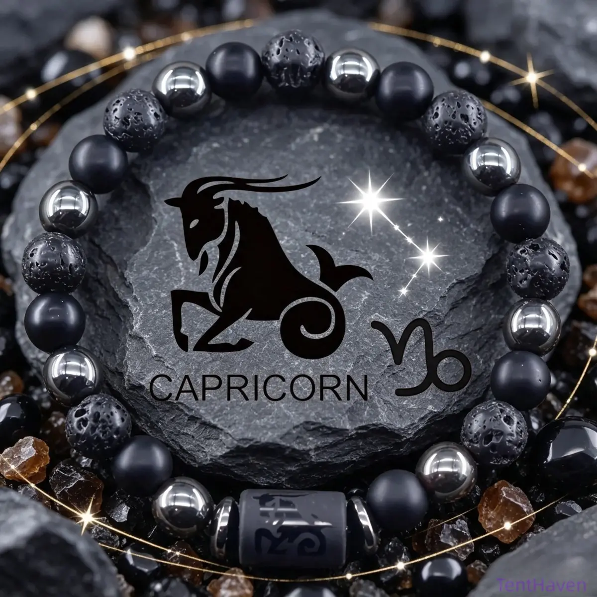 Zodiac Bracelet for Women, Genuine Gemstone Beaded Bracelet, Astrology Zodiac Charm Jewelry, Adjustable Stretch Band, Personalized Birth Sign Gift for Aries, Gemini & All Zodiac Signs, Everyday Wear