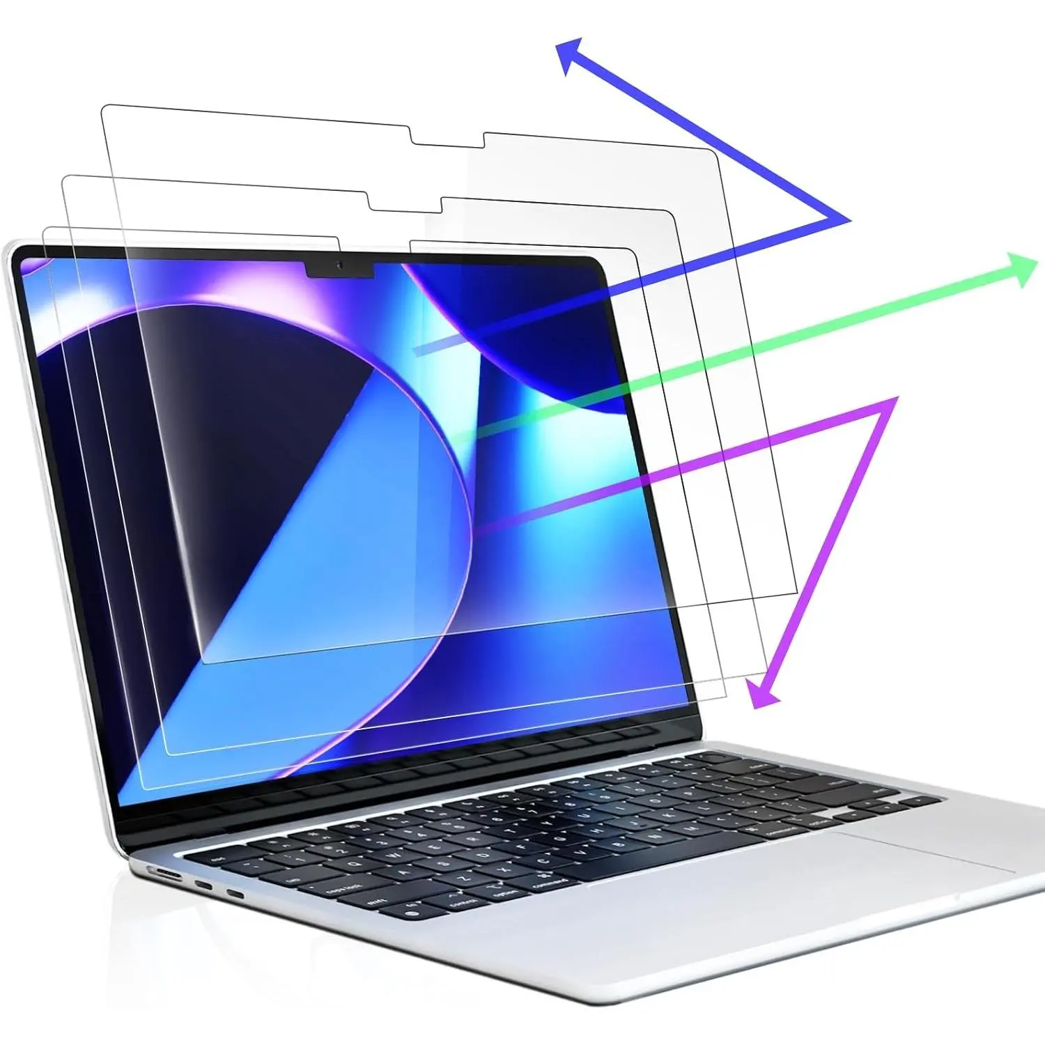 3-Pack Anti Blue Light Screen Protector for MacBook Air 13.6/13 Inch (2022-2026, M2 M3 M4 M5 Chip), 13.6inch Mac Laptop Glare Filter Uv Blocker Shield Cover Eye Protection Film