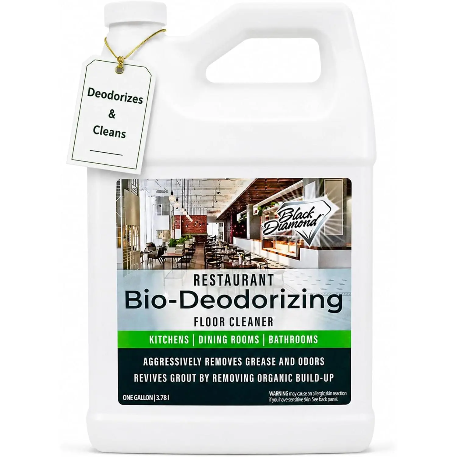 Commercial Enzyme Floor Cleaner, 1 Gallon, Bio-Deodorizing Heavy Duty Formula for Restaurants