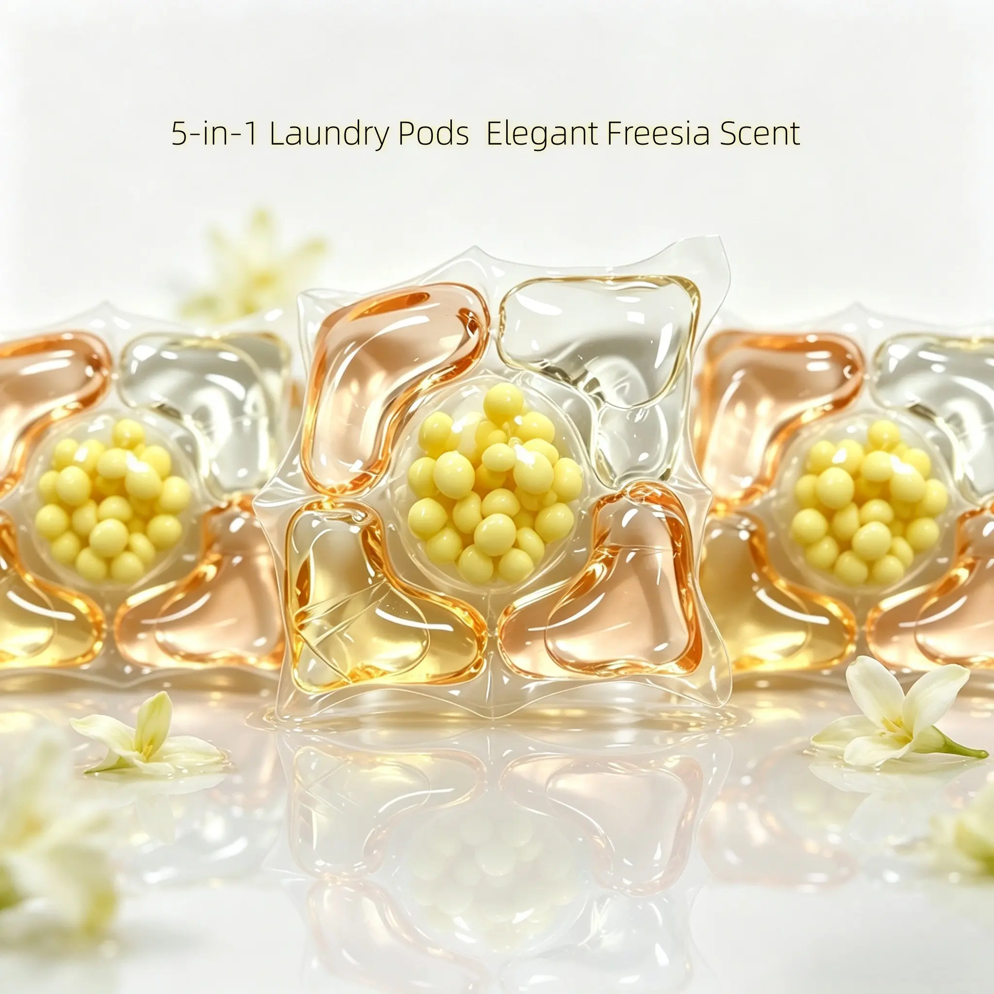 5D Freesia Scent Laundry Pods, 30pcs/bag 60pcs/barrel, Effective Dirt Remover, Laundry Detergent for Daily Clothes Washing