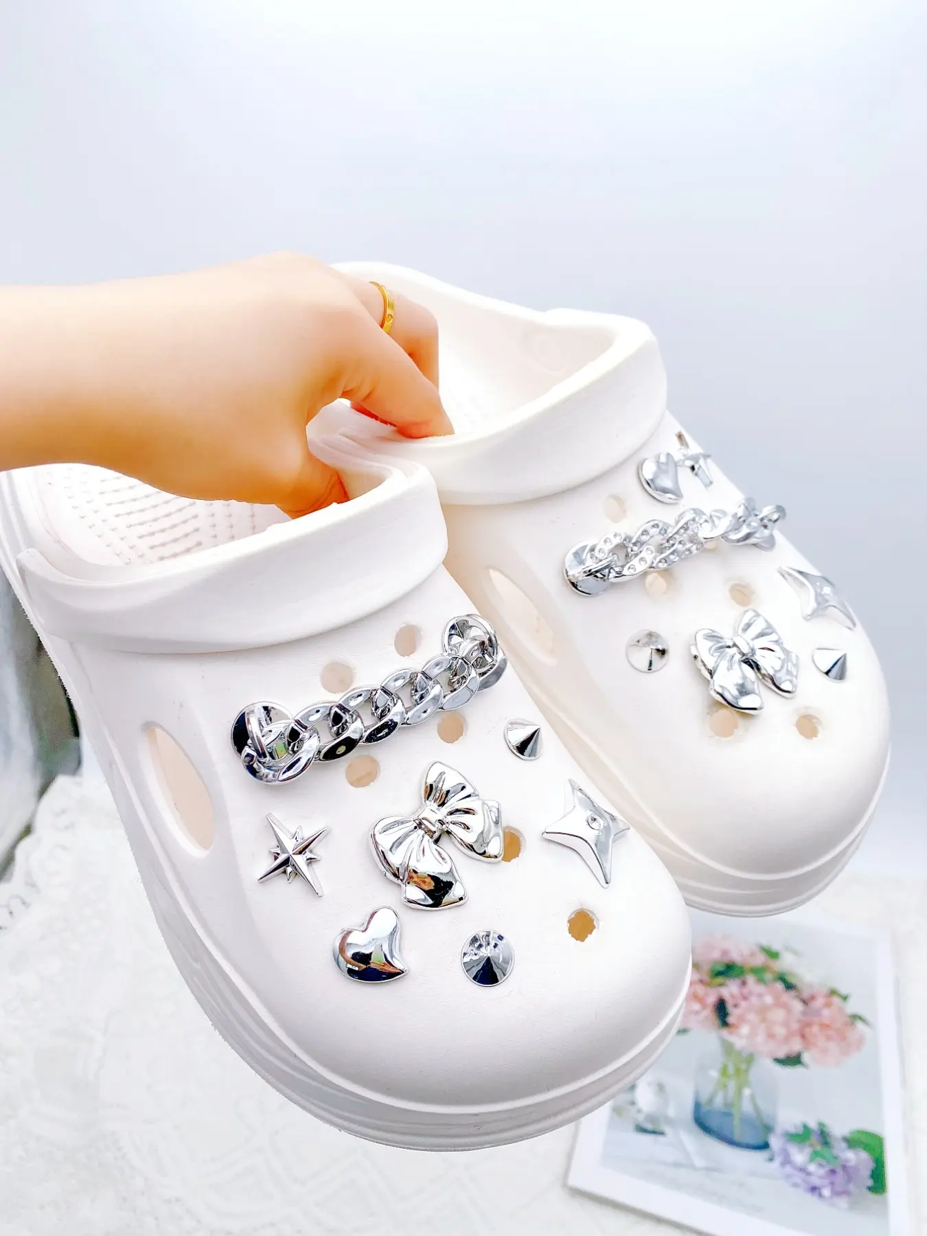 14 Pcs Cute Sandal Charms Accessories DIY Detachable Shoe Decorations for Women, Fun Personalized Footwear, Perfect Gift for Festivals and Parties