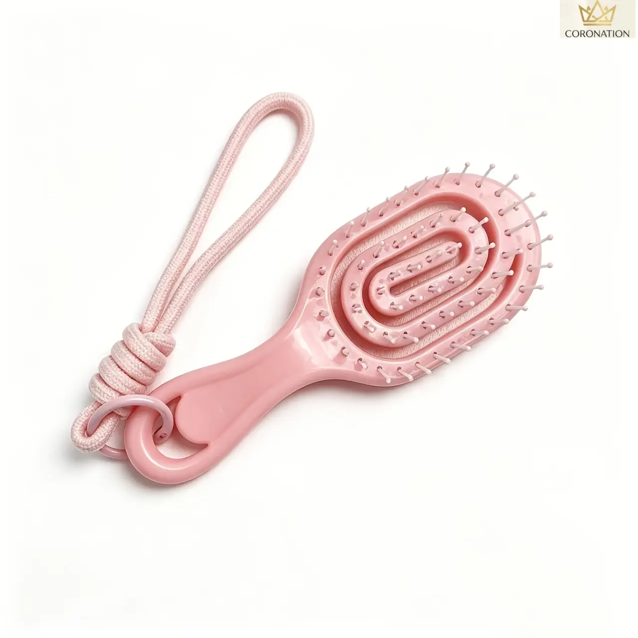 Cute Mini Hair Comb with Lanyard, Portable Pocket Detangling Brush, Scalp Massage Hair Brush for Women & Girls, Compact No-Pull Unknot Comb for Daily Hair Care, Travel, Purse & On-the-Go Use