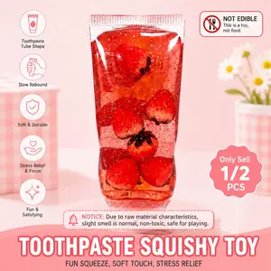 1/2 PCS Toothpaste Squishy Toy, Glitter Slow Rebound Squeeze Tube, Soft Sensory Stress Relief Fidget for Adults Office Desk Home Play
