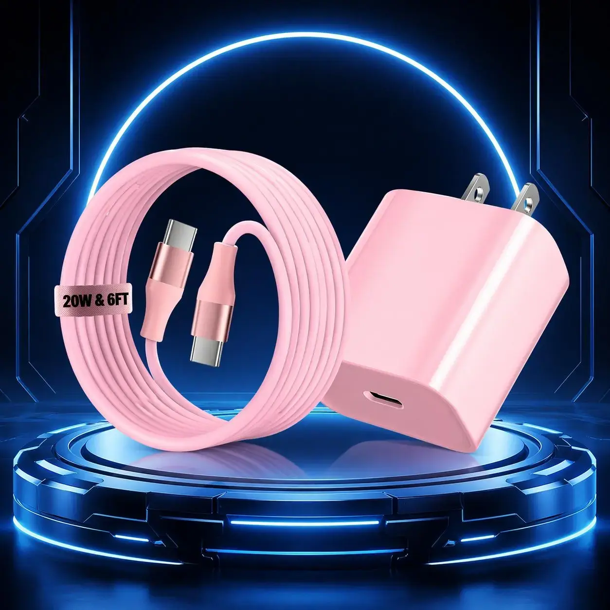 20 W Type-C to Type-C Fast Charging Cable + 20 W PD QC2.0 Wall Charger for Type-C Phones, Compatible with iPhone 15/HUAWEI/Samsung/Xiaomi/OPPO, Data Sync and Charging Cable Set #GLOBAL PICKS