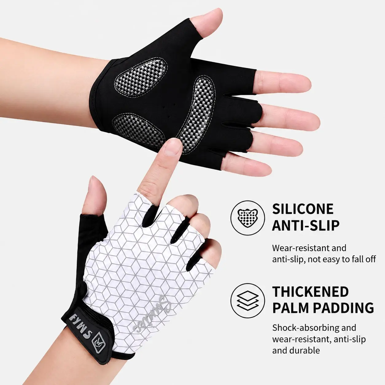 Breathable Half-Finger Cycling Gloves for Men and Women, Anti-Slip Shock Absorption Fitness Gloves, Ideal for Biking, Gym, Weightlifting, Running, Outdoor Sports, Fitness Accessories