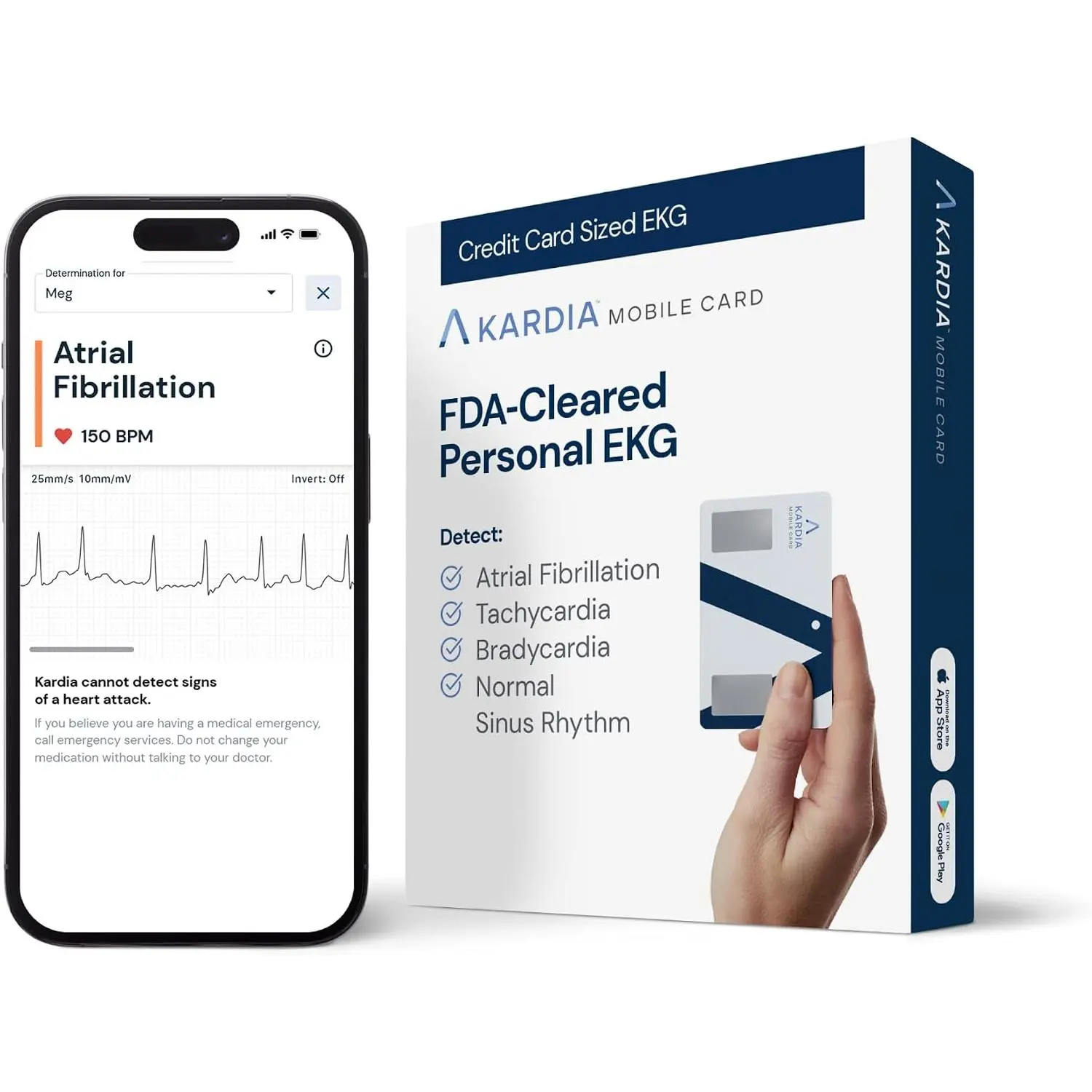 KardiaMobile Compact Modern Credit-Card Sized EKG Device, Clinical-Grade FDA-Cleared Personal Heart Health Monitor, Check-Up Anytime Anywhere, iOS/Android Smartphone Compatible, No Subscription Required, Ekg Recording