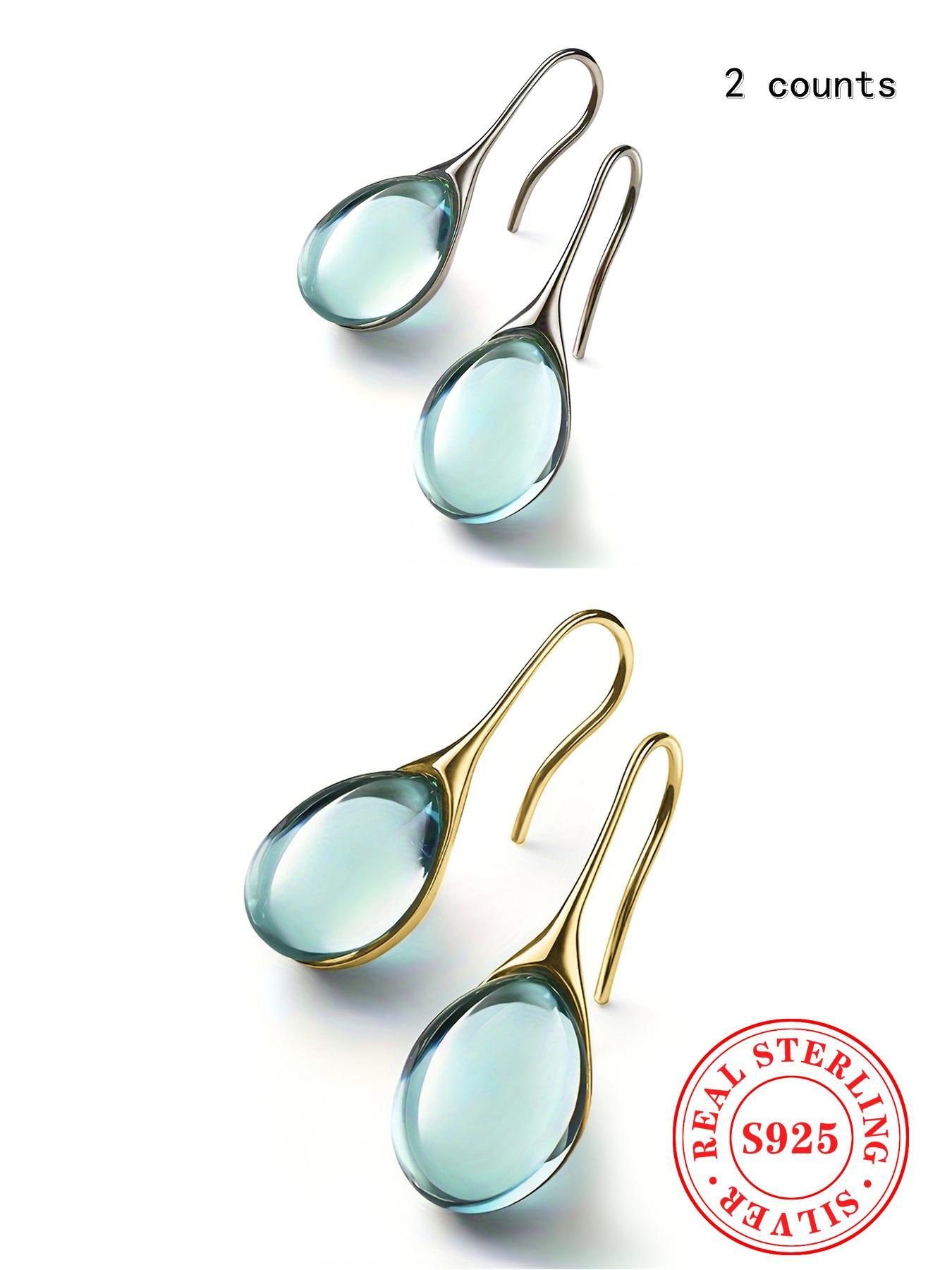 925 Sterling Silver Minimalist Temperament Earrings, Fashionable Dangle Earrings for Women & Girls, Trendy All-match & Exquisite Jewelry for Birthday Gift, Teardrop Earrings, High Quality Earrings