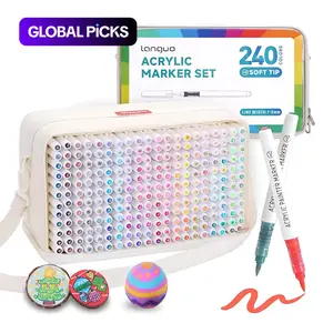 96/192/240 Acrylic Markers Set with Storage Bag, Soft Brush Tips, Smart Valve, Rich Colors, Large Capacity Ink, Ideal for Drawing, Coloring, DIY Crafts, Creative Projects, Artist Drawing Pen #GLOBAL PICKS