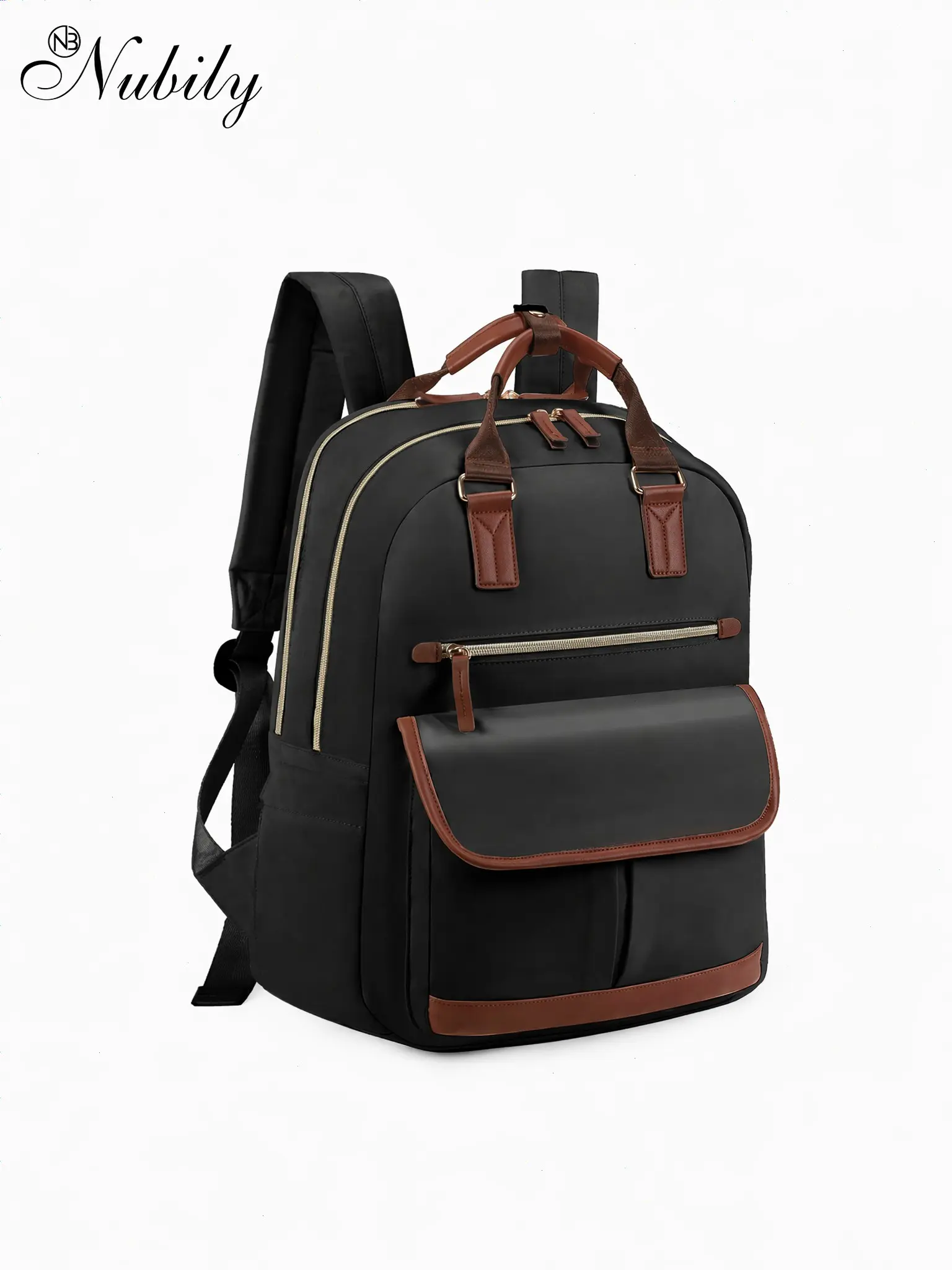 15.6 Inch Laptop Backpack for Women, Water Resistant Vintage Travel Backpack, USB Charging Port, Multi Pocket, Airline Approved