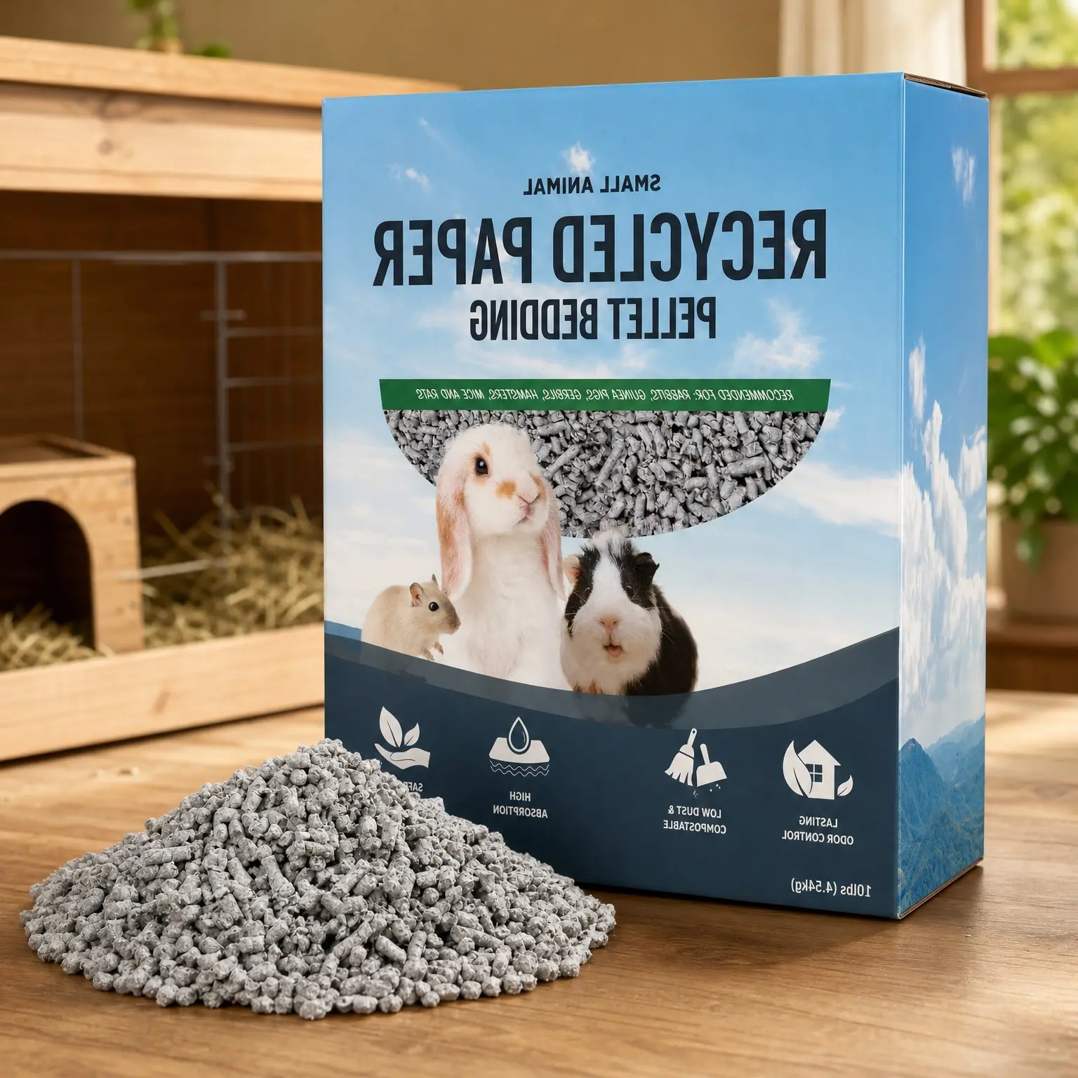 Recycled Paper Pellet Bedding & Litter for Rabbits, Guinea Pigs, Hamsters, Bunnies, Chinchillas & Small Pets, 10 lb - Absorbent, Odor Control, Low Dust, Eco-FriendlyGift