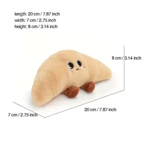 Cute Mini Croissant Cheese Plush Toy, Soft Fluffy Food Shape Doll, Adorable Cartoon Bread Cheese Stuffed Animal, Kids Birthday Gift, Home Decor