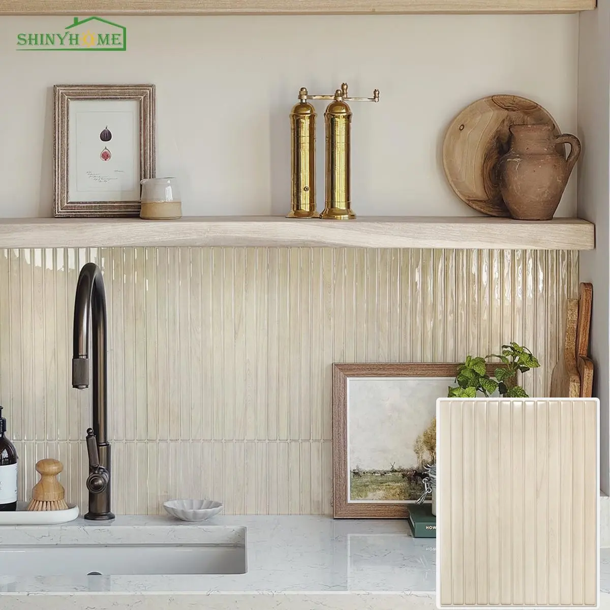 Wood Grain Peel & Stick Backsplash Wallpaper, Self Adhesive Backsplash Wallpaper, Easy Apply Adhesive Wall Panels for Kitchen, Bathroom, Walls & RV, Kitchen Wallpaper Peel And Stick