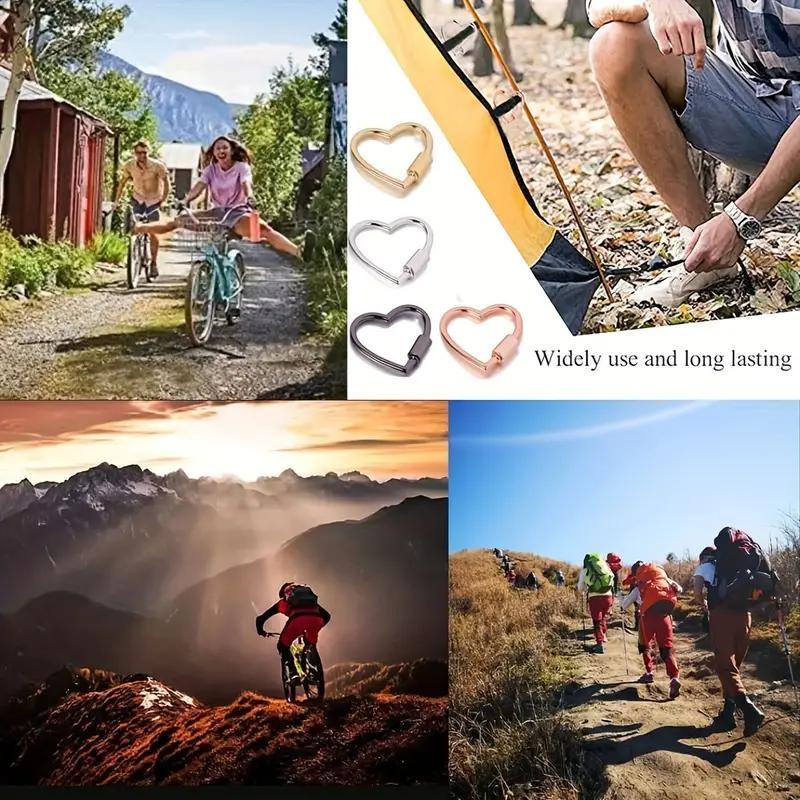 Heart-Shaped Climbing Clip Buckle, 8-Piece Multi-Purpose Climbing Clip Buckles, Carabiners for Leashes, Climbing Hook Buckles for Outdoor Camping, Hiking, Fishing Trips, Dog Rope Clips, Hook Carabiners, Hook Holders