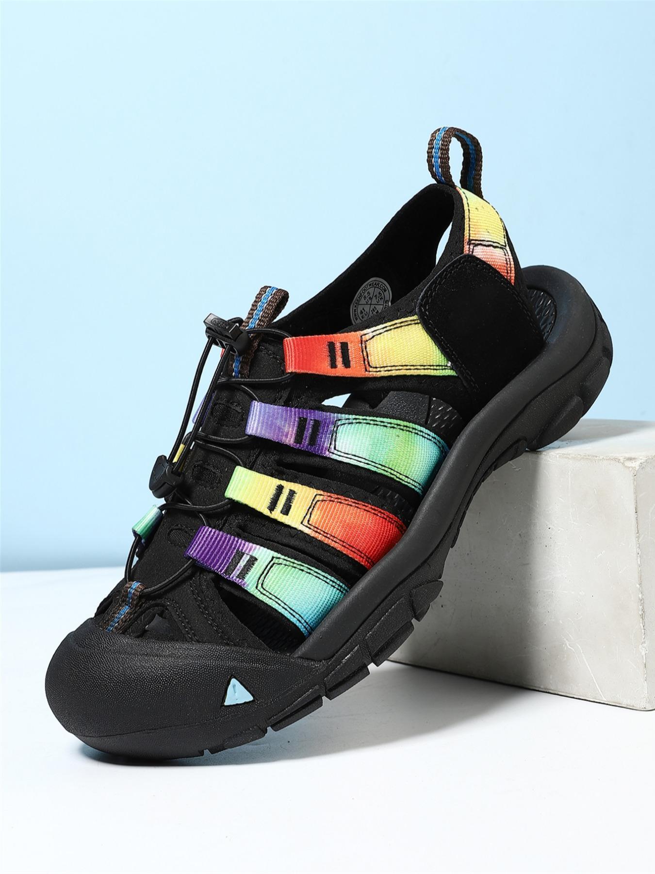 Unisex Rainbow Color   Beach Sandals, Casual Outdoor Sports Sandals, Breathable Comfortable Sports Sandals for Men & Women, Footwear