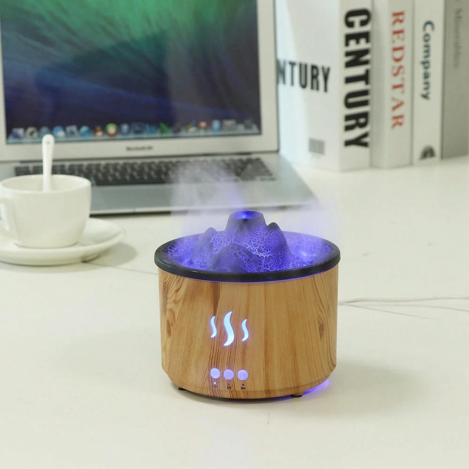 Flame Ring Humidifier Diffuser, Household Diffuser Humidifier, Cold Mist Aromatic Silent Evaporator, Volcanic Lava Humidifier, Suitable For Offices, Gyms, Bedrooms And Living Rooms