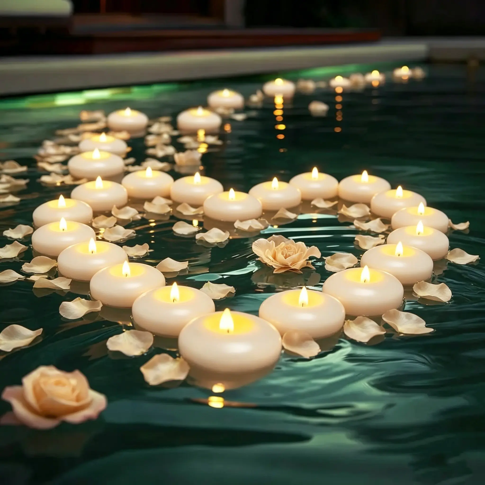 16-Pack Water-Activated Floating Flameless LED Candle Lights, 3" Water Resistant Ambient Decor Lighting with Auto On/Off, 200H Battery Life, Batteries Included, Eco-Friendly for Wedding Centerpieces, Pool Decor
