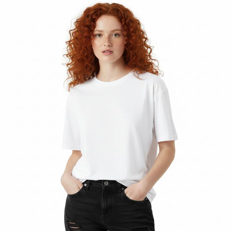 Women Fashion Oversized Cotton T Shirt Casual Loose Fit Summer Top Versatile Lightweight Breathable Tee Soft Daily Wear