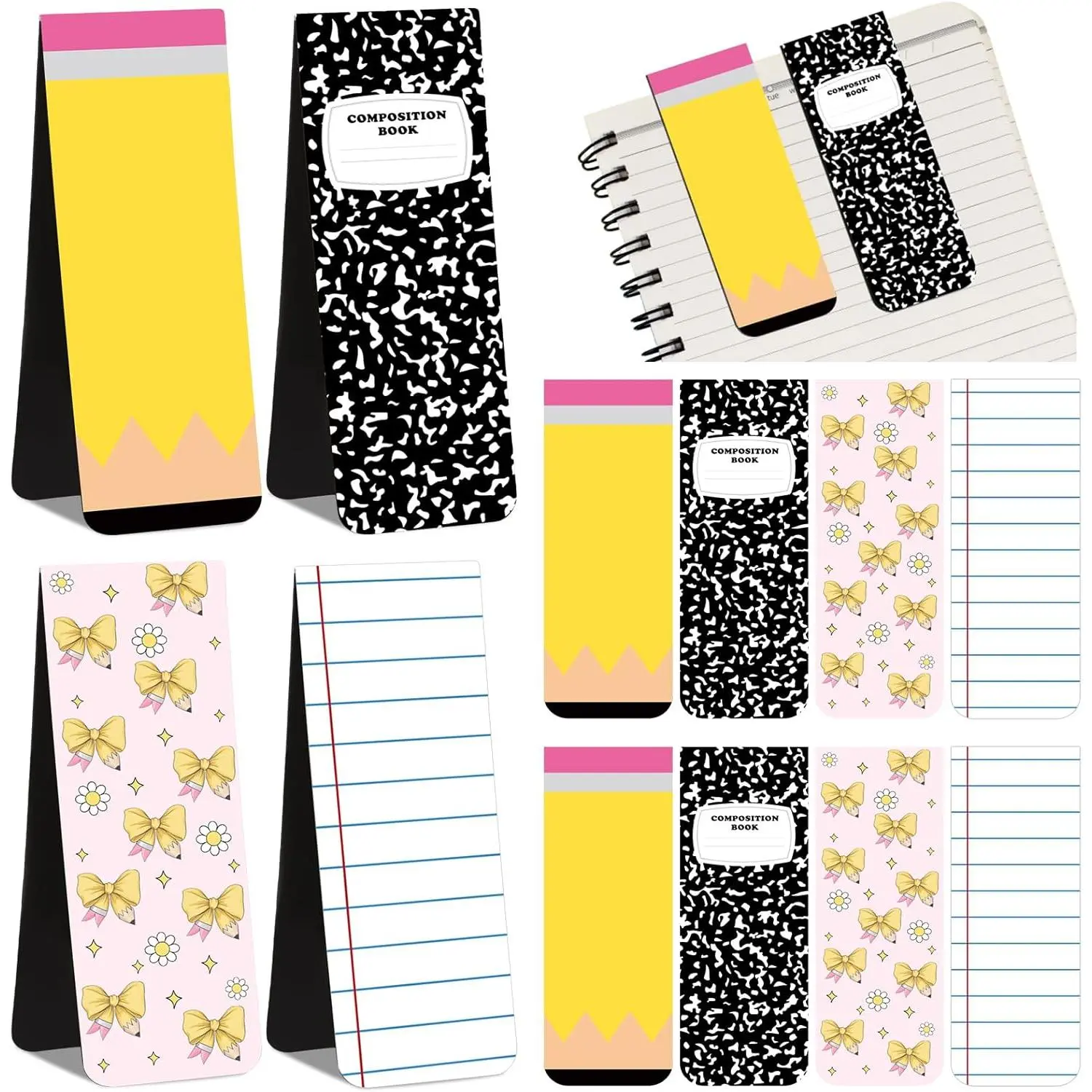 12 count 3.9"  Teacher  Bookmarks  to School Teacher Gifts Large Page Clip for School Office  Reading Favors(Cute)