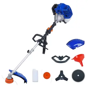 43cc Gas Weed Wacker 3-in-1 – Brush Cutter & String Trimmer & Lawn Edger, Heavy Duty 2-Stroke Engine, 3 Cutting Heads, Shoulder Strap, Anti-Vibration Handle, Yard Care Tool Set