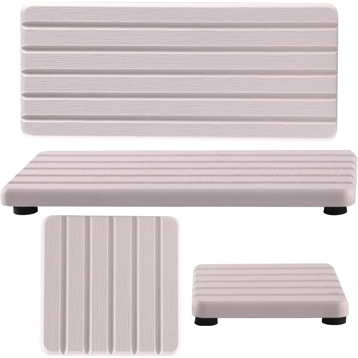 Set of 4 Water Absorbent Diatomite Coasters, Diatomaceous Earth Kitchen Soap Dish, Bathroom Trays, Water Absorbing Stone Used for Hand Soaps & Plants & Toiletries in The Modern Home