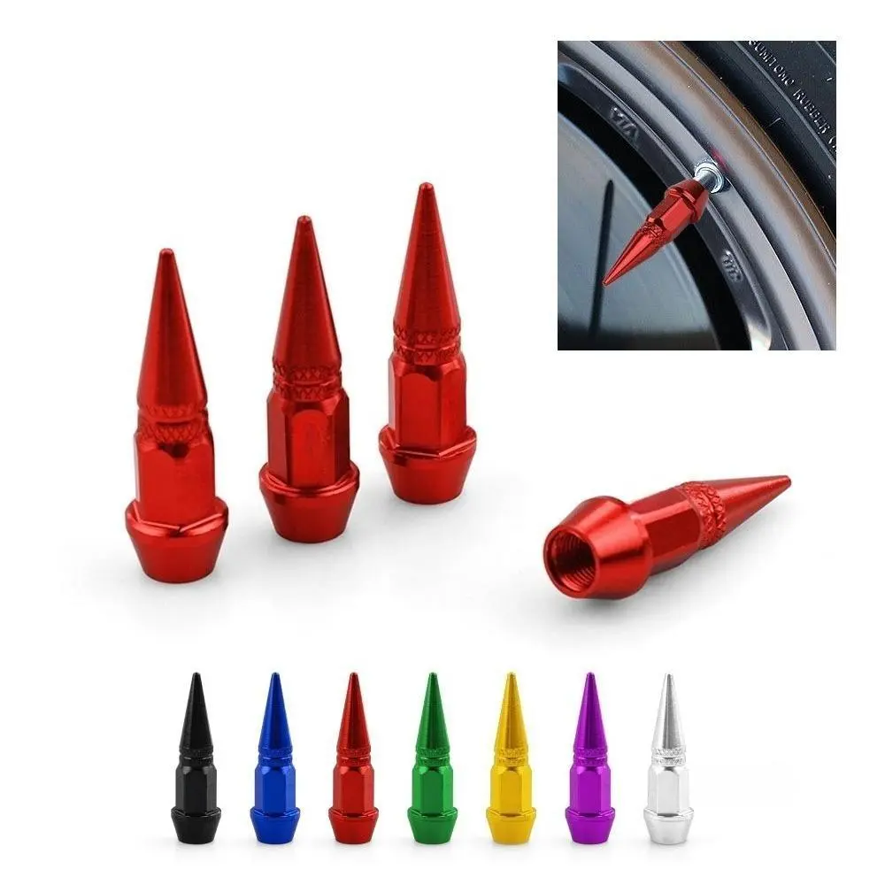 Spiked Aluminum Tire Valve Stem Caps, Dustproof Universal Wheel Accessories, Fit for Cars, Trucks, Motorcycles and Bicycles, Decorative Auto Tire Caps