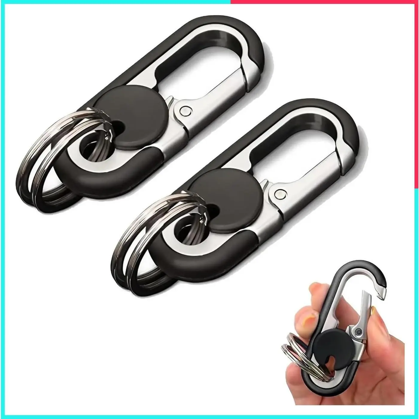 Men's 2 Pack Personalized Creative Stainless Steel Car Keychain
