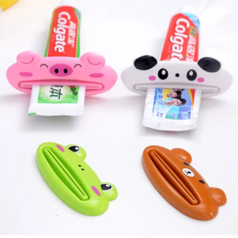 4 Cute Animal Toothpaste Squeezers, Reusable Plastic Dispenser for Bathroom, Fun Kids' Accessories, Saves Waste, Home Essentials