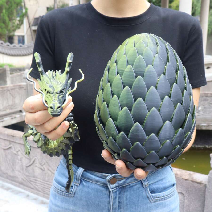 Huge 18cm Dragon Egg & 60cm Dragon, Home Decor Gifts, Party Supplies Gifts,Articulated 3D Printed Dragon Egg Decor, Thanksgiving Gifts,Stress Relief Toys For Adults, 3D Printed Animals,fidget toys,Festive & Party Supplies - Party Gifts - Party Concessions