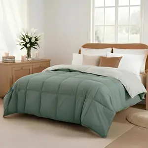 Threads Down Alternative Reversible Comforter Ivory/Sage Green King