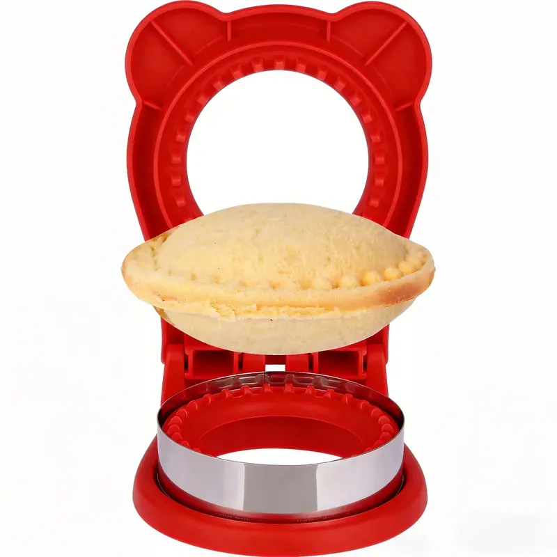 Stainless Steel Crustless Sandwich Maker - Sealer, Cutter, Round Mold with Crimped Edges, Uniform Cuts, Compact Kitchen Bakeware Utensil for Kids Lunchbox Meal Prep, Resists Everyday Wear