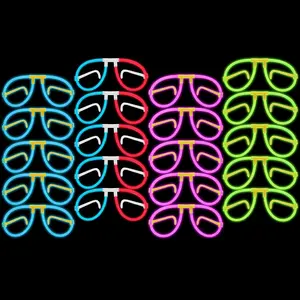 Glow In The Dark 20ct Bendable Glow Stick Glasses with Connectors - Glow Glasses Party Pack for Concert, Halloween & Birthday Party Party Favors - Multifidget toys