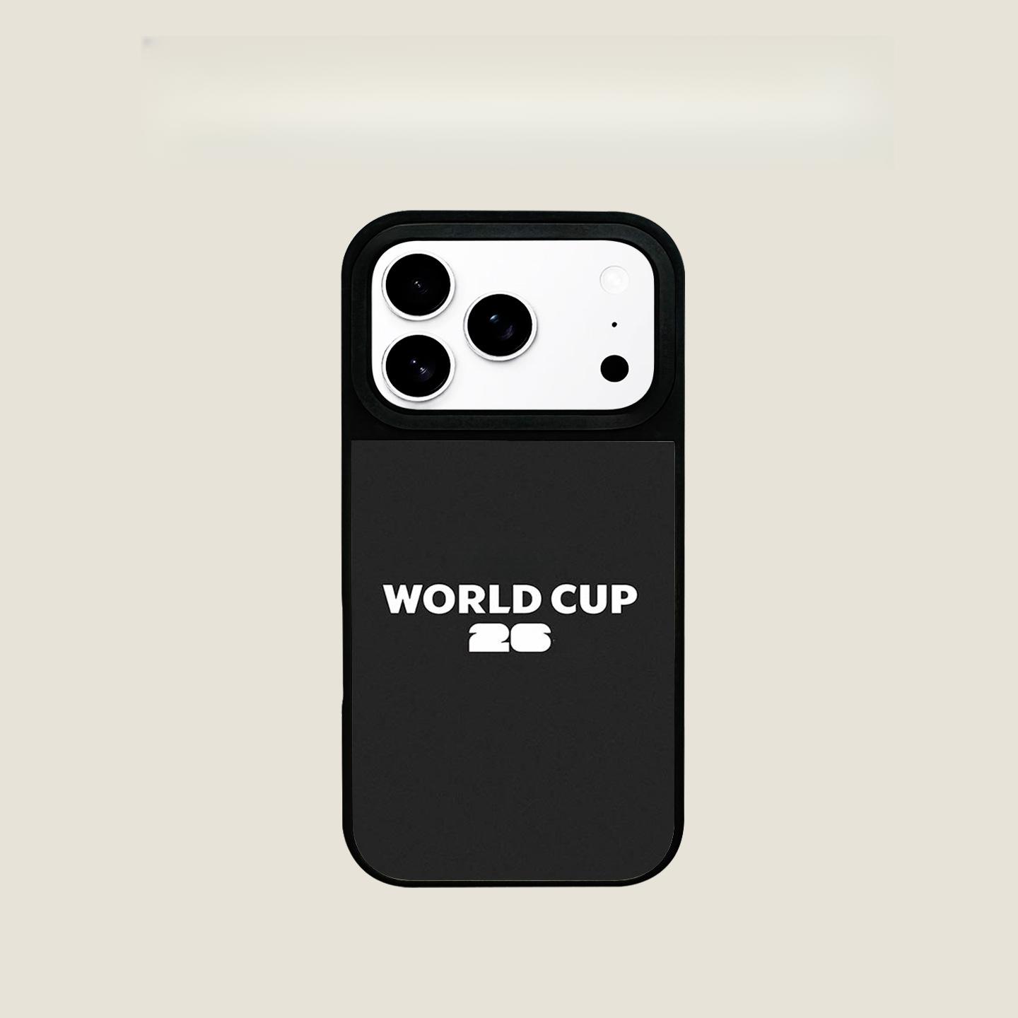 World Cup-themed iPhone 17 Pro Max phone case, magnetic, for Apple 16/15/14, silver frame, soft case