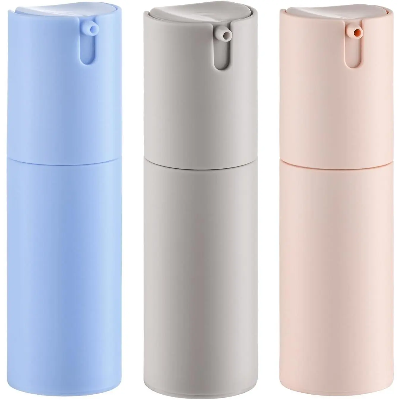 Airless Pump Bottles Travel Size, 1 oz 3 Pack Refillable Containers - Leakproof Plastic Lotion Dispenser for Face Cream, Moisturizer, Skincare, Shampoo, Soap, Cosmetics, TSA ApprovedGift