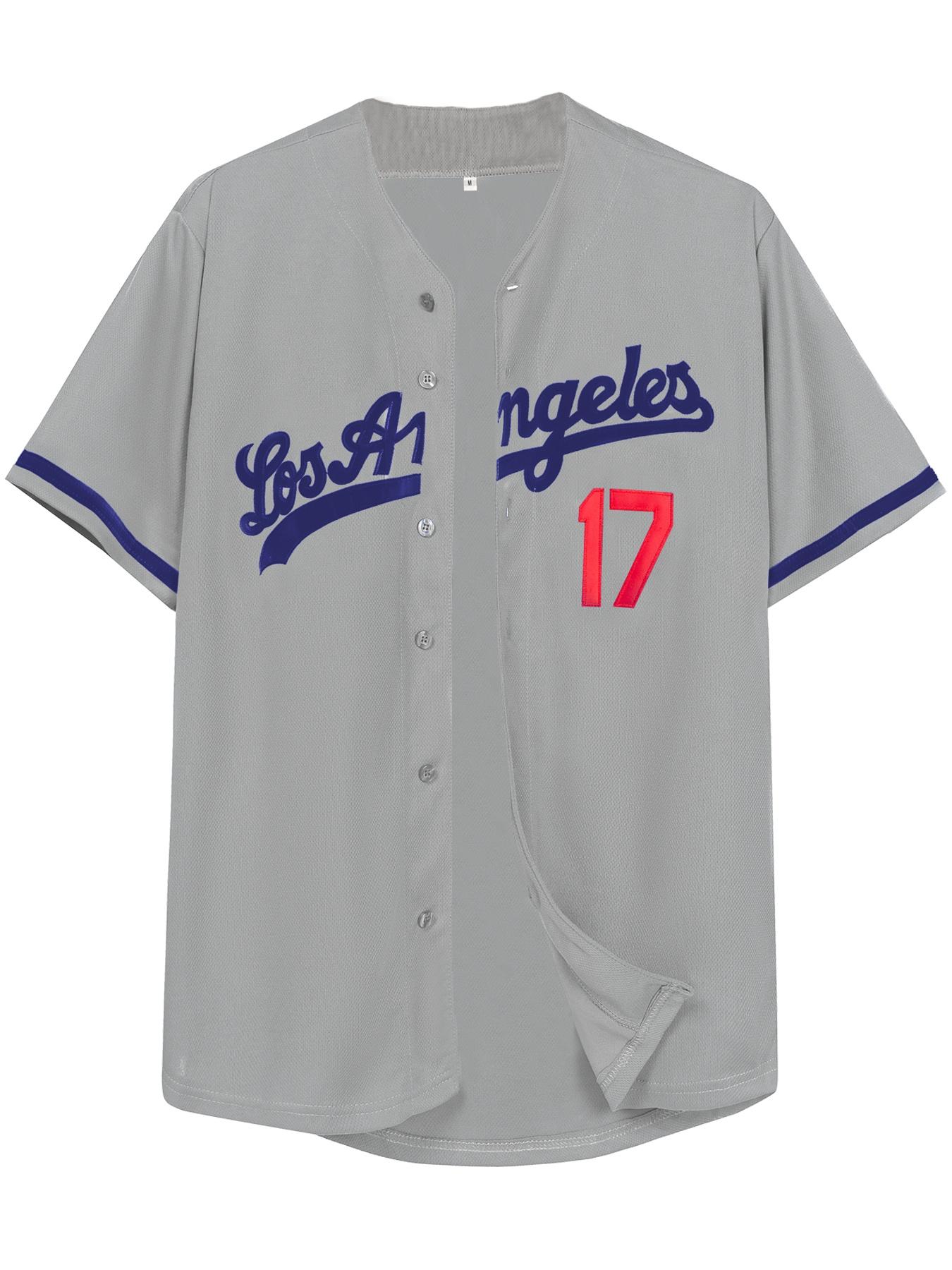 Men's Los Angeles #17 Four Colors Baseball Jersey, Casual Sporty Short Sleeve T-Shirt Jersey Tee for Daily Wear, Sportswear for Men