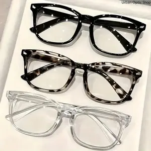 XUH 3 Pack Women's Minimalist Full Rim Eyeglasses Set, Clear Lens Lightweight Stylish Fashion Eyewear, Non-Prescription Glasses for Everyday Wear Office Casual Outfit Coordination
