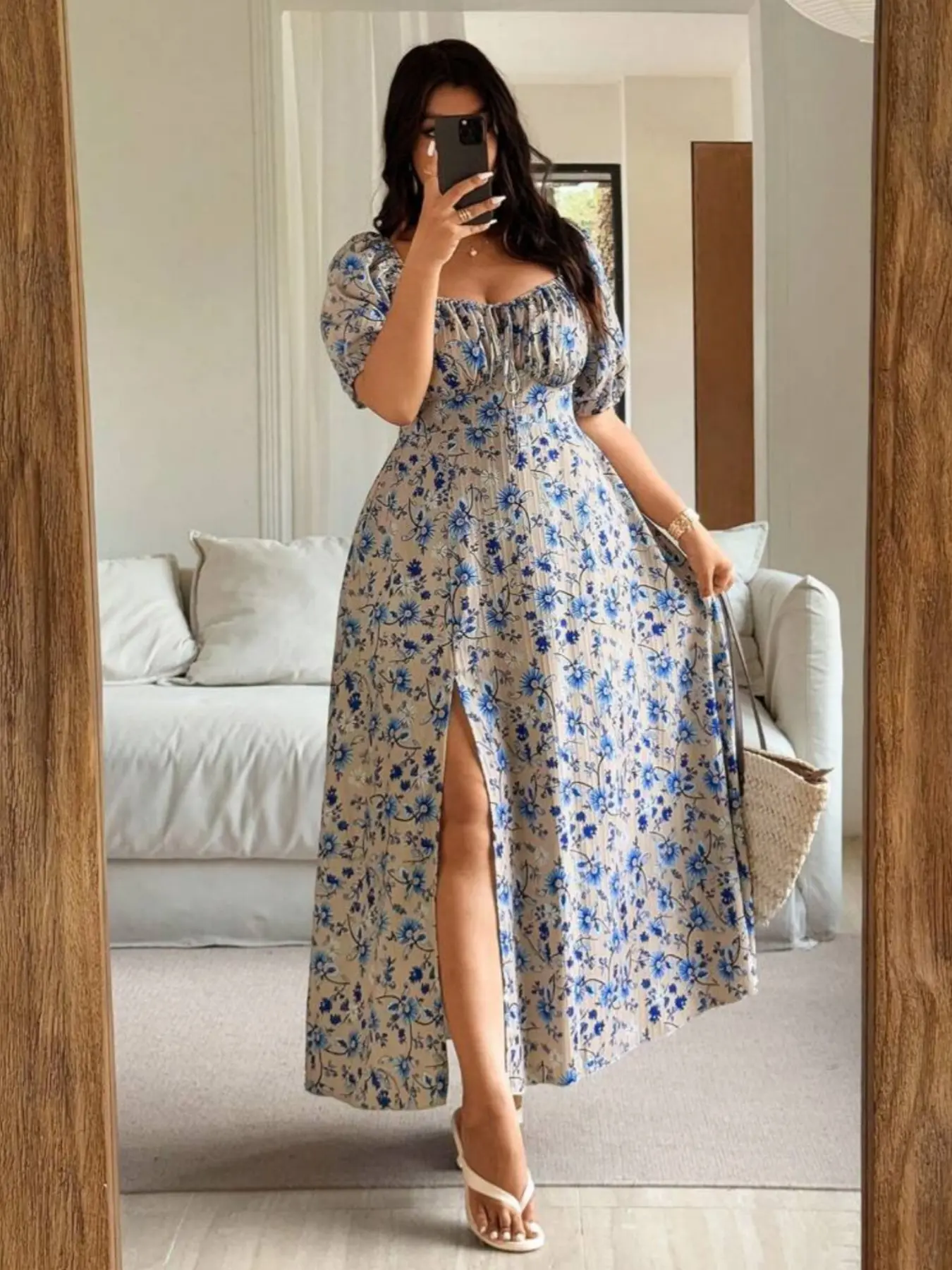 Summer Floral Print Fashion Loose Bohemian Dress, Stylish and Comfortable, Perfect for Casual Wear, Ideal for Warm Weather, Boho Floral Dress