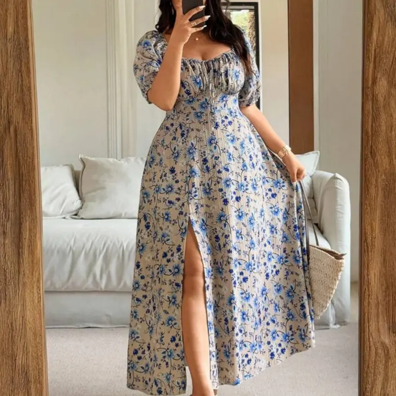 Summer Floral Print Fashion Loose Boho Dress, Stylish and Comfortable, Perfect for Casual Wear, Ideal for Warm Weather, Boho Printed Dress