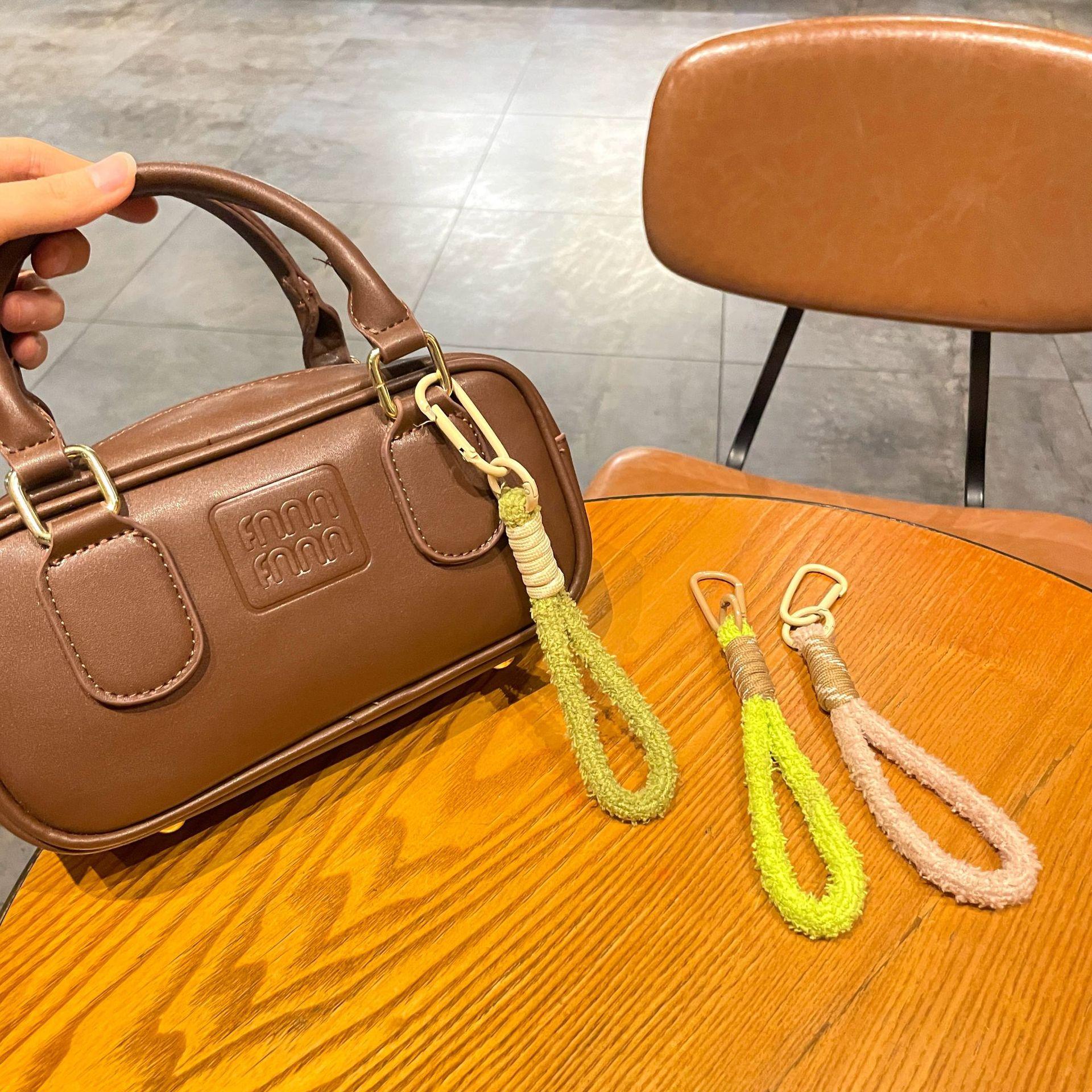 Stuffed braided lanyard key ring colorful small fresh mobile phone lanyard bag key pendant practical mobile phone chain