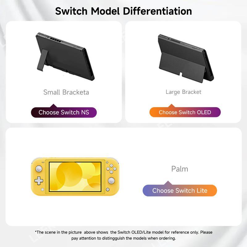 Ghost Pattern Game Console Accessories Set, Game Console Protective Cover with Tempered Film & V-shaped Grip & Rocker Cap, Console Accessories for Switch OLED/NS