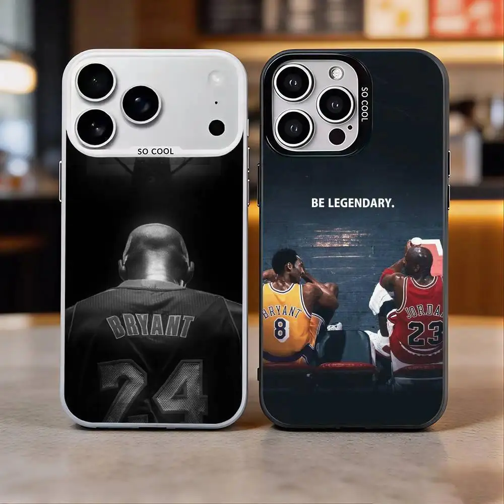 Basketball K-Kobe B-Bryant 8 24 Phone Case For iPhone 17, 16,15,14,13,12,11 Plus,Pro Max, Colorful Silver Funda Cover Phone Accessory Smartphone Accessories