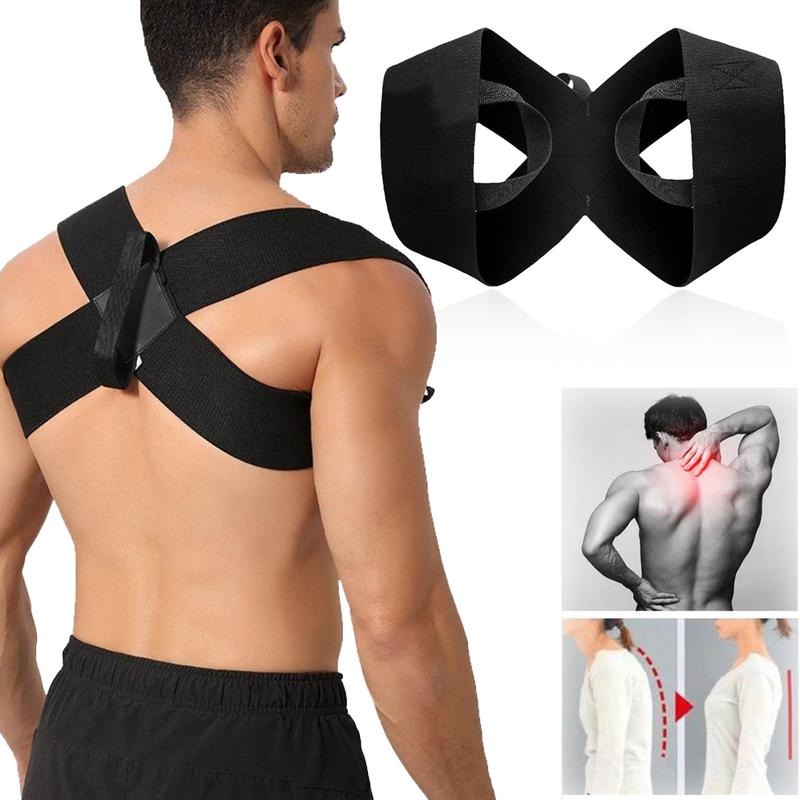 Fitness Heavy Shoulder Straps – Bench Press & Shoulder Training Assist Straps, Chest-Opening & Back-Straightening Support, Posture Corrector for Hunchback, and Fitness Training (Black,Large)