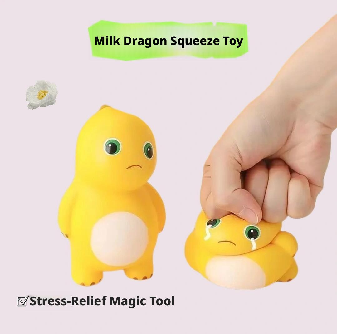 12cm Milk Dragon Slow-Rebound PU Foam Toy, Popular Online Stress-Relief Gadget, Stress-Relief Toy Wholesale, The First Choice For Small Milk Dragon Squeeze Gifts
