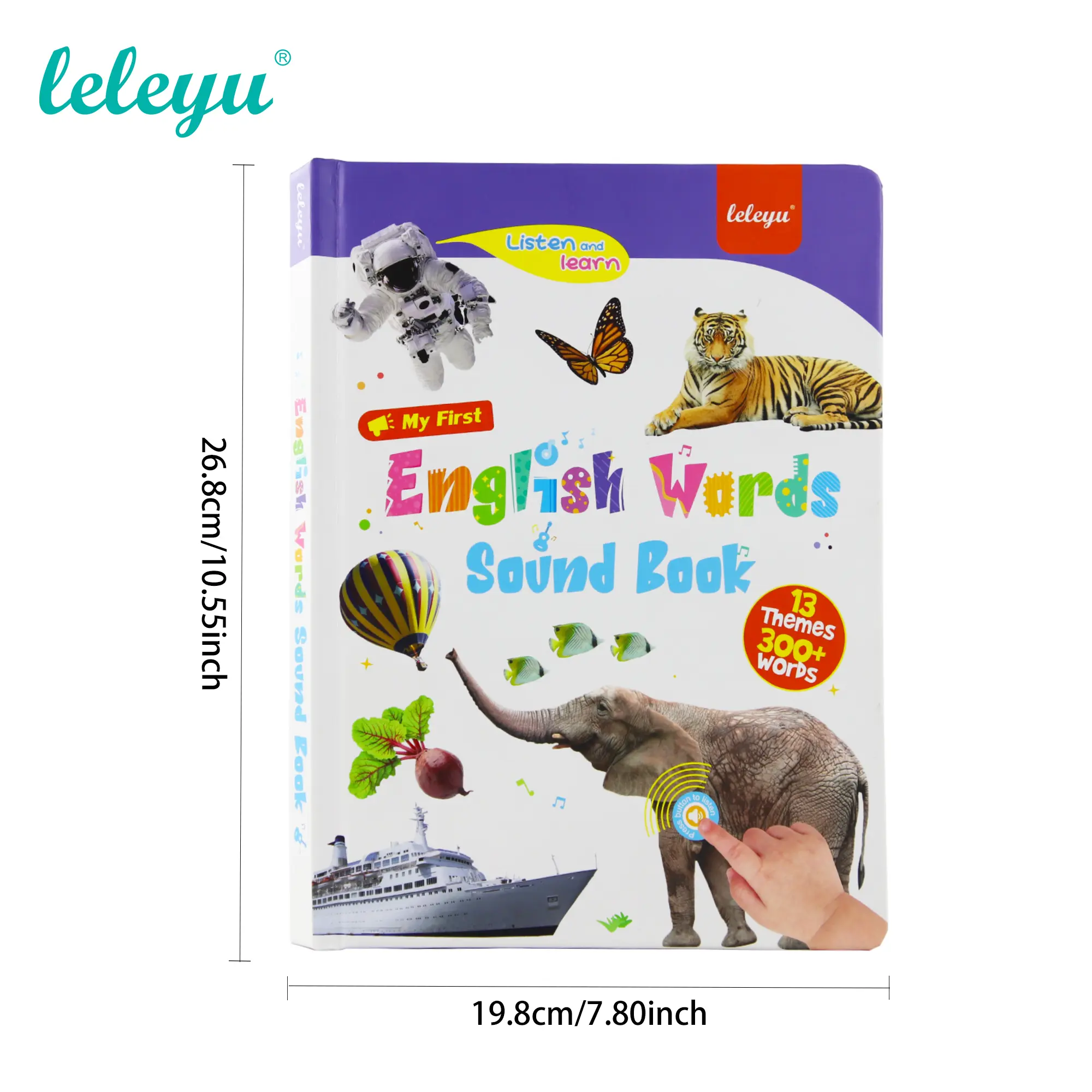 English learning device for children aged 1–6 years, featuring interactive early education toys with 300+ words and 13 major themes, a multilingual learning tool, an educational toy for kids, and a great gift choice.